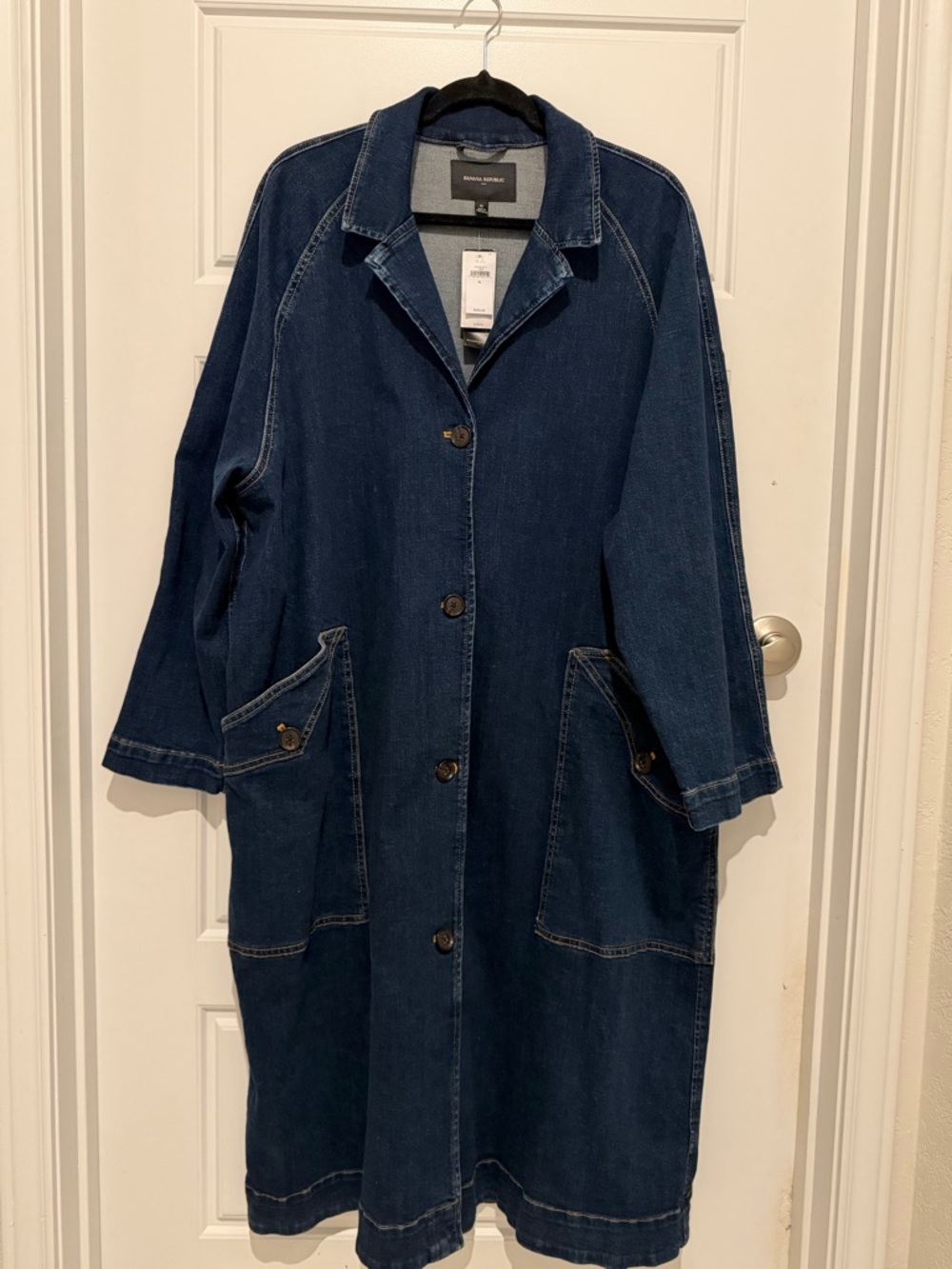 Banana Republic Denim Button-Front Trench Coat